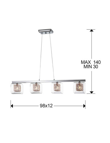 LÁMPARA LIOS 4 LUCES