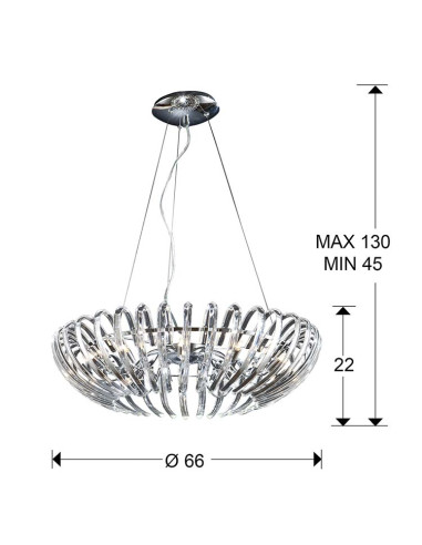 LÁMPARA ARIADNA 12 LUCES DIMABLE