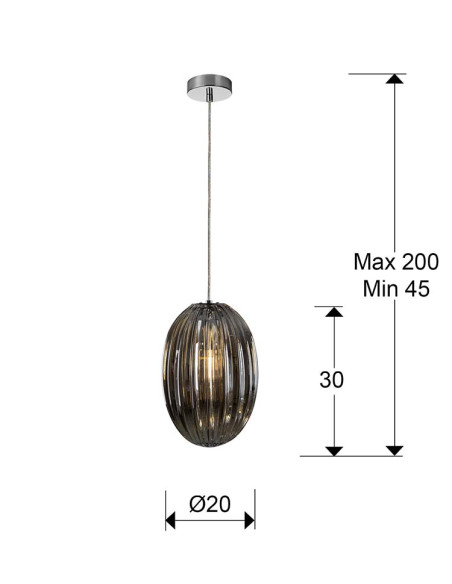 OVILA LÁMPARA 1 LUZ 20Ø