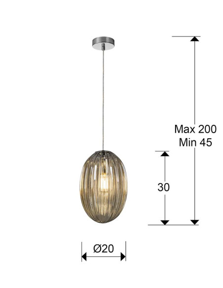 OVILA LÁMPARA 1 LUZ 20Ø