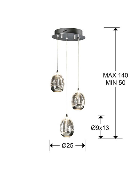 LÁMPARA Ø25 ROCÍO 3 LED