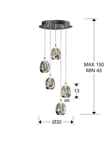 LÁMPARA Ø30 ROCÍO 5 LED