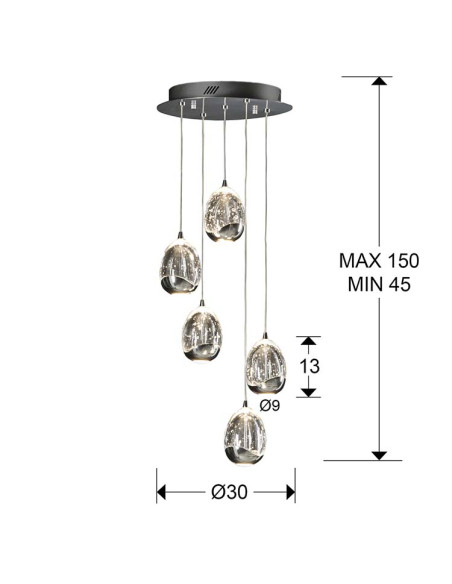 LÁMPARA Ø30 ROCÍO 5 LED