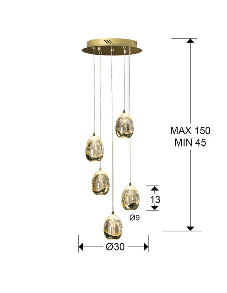 LÁMPARA Ø30 ROCÍO 5 LED