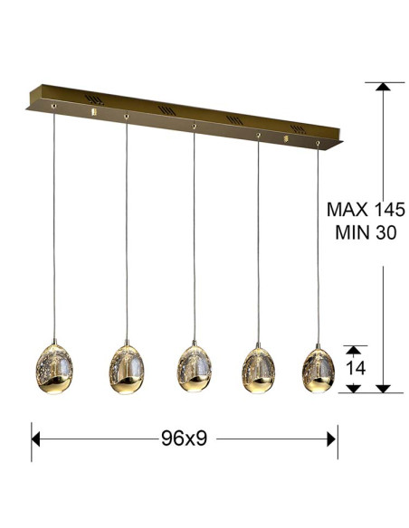 LÁMPARA LED ROCÍO 5 LUCES DIMABLE LINEAL