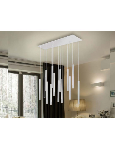 LÁMPARA VARAS 14 LUCES DIMABLE