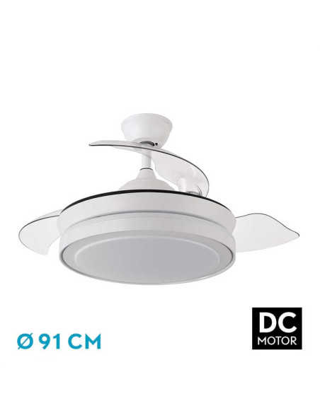Ventilador Desplegable Esparta Blanco DC LED 72W