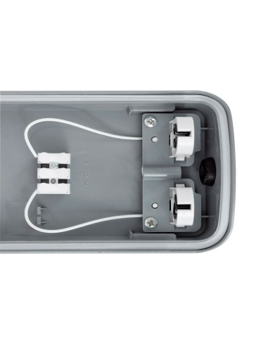 Plafón de techo modelo PANTALLA IP65 2x600 en color Blanco para 2XG13 (no incluida)