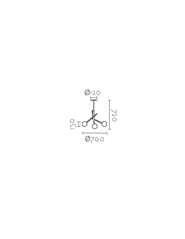 Lámpara colgante modelo MD3222-BK en color Negro para 3xE27 (no incluida)