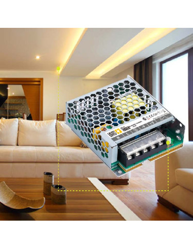 Fuente de Alimentación Switching Metalica 24V 60W 2.5A - Interior