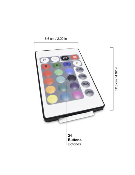 Controlador IR y Control Remoto RGB 24 botones, 12-24V 72-144W 6A Controlador IR y Control Remoto RGB 24 botones, 12-24V 72-144W 6A