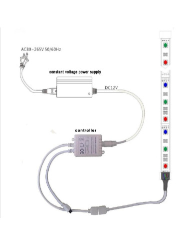 Controlador IR y Control Remoto RGB 24 botones, 12-24V 72-144W 6A