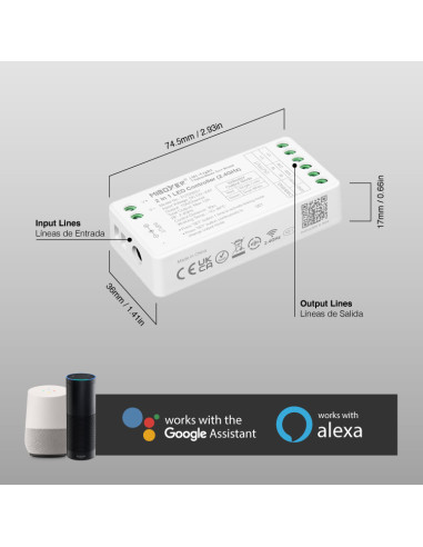 Controlador LED 2 en 1 Mi-Light 12-24V 12A Máx 2.4GHz