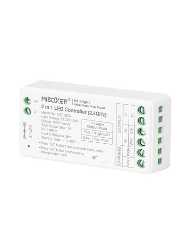 Controlador WIFI LED 2 en 1 Mi-Light 12-24V 12A max 2.4GHz