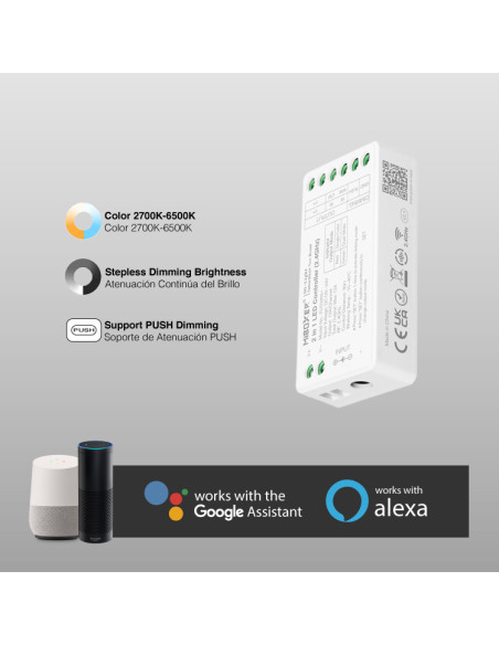 Controlador WIFI LED 2 en 1 Mi-Light 12-24V 12A max 2.4GHz Controlador WIFI LED 2 en 1 Mi-Light 12-24V 12A max 2.4GHz