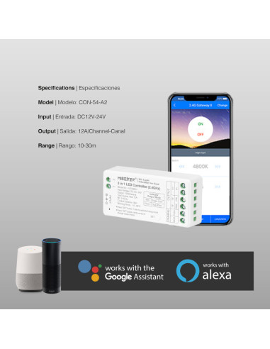 Controlador WIFI LED 2 en 1 Mi-Light 12-24V 12A max 2.4GHz