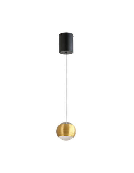 Lámpara Colgante Oro Champagne Diámetro Ø100mm, Blanco Cálido 3000K
