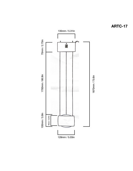 Lámpara Colgante Oro Champagne Diámetro Ø128mm, Blanco Cálido 3000K