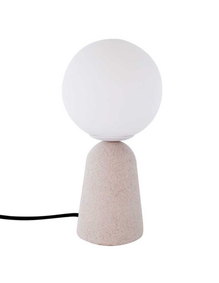Lámpara sobremesa CRE cemento con 1 globo opal