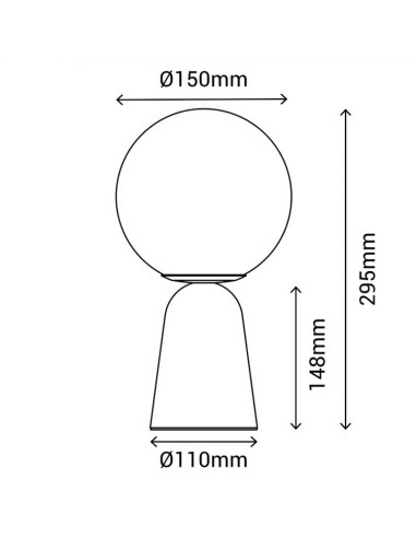 Lámpara sobremesa CRE cemento con 1 globo opal