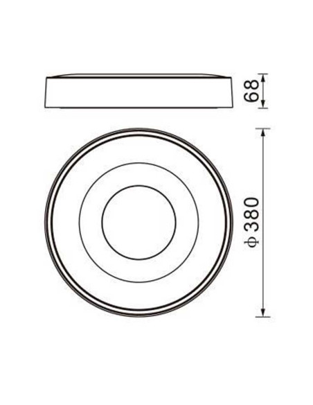 Plafón 38cm 56W 2700 y 5000K Coin