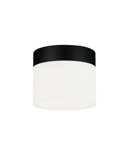 Plafón CON 6W negro difusor blanco satinado