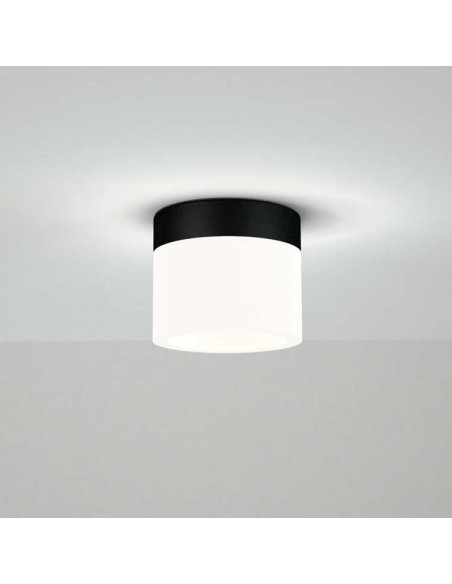 Plafón CON 6W negro difusor blanco satinado