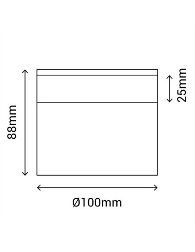 Plafón CON 6W negro difusor blanco satinado