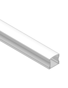 Perfil de Aluminio Flexible para Tiras LED x2m Perfil de Aluminio U 17x14,5mm Anodizado, Cover Opal Blanco x2m