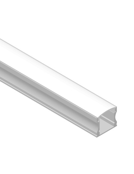Perfil de Aluminio Flexible para Tiras LED x2m Perfil de Aluminio U 17x14,5mm Anodizado, Cover Opal Blanco x2m