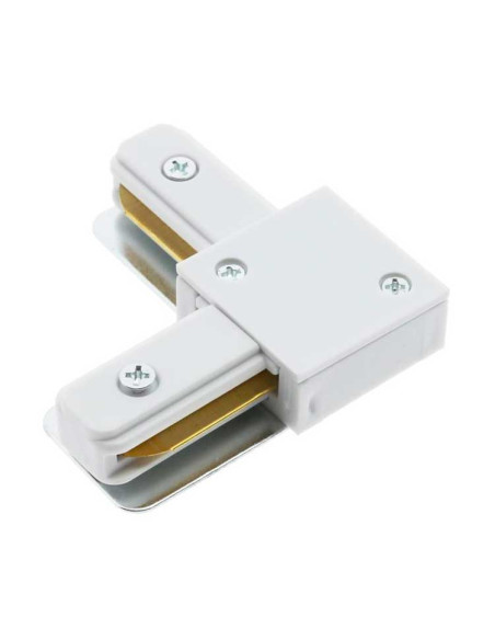 Conector en L para carril monofásico Blanco