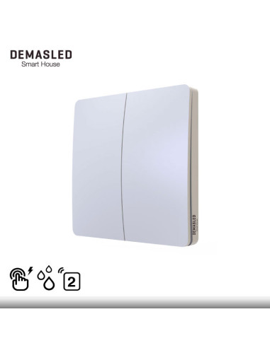Interruptor cinético inalámbrico Smart House 433MHz, 2 teclas, IP67 + 2 Receptores para Smart Switch Dimerizables