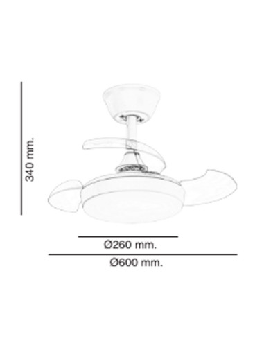 Ventilador 36W Blanco CCT 60cm Mini XS