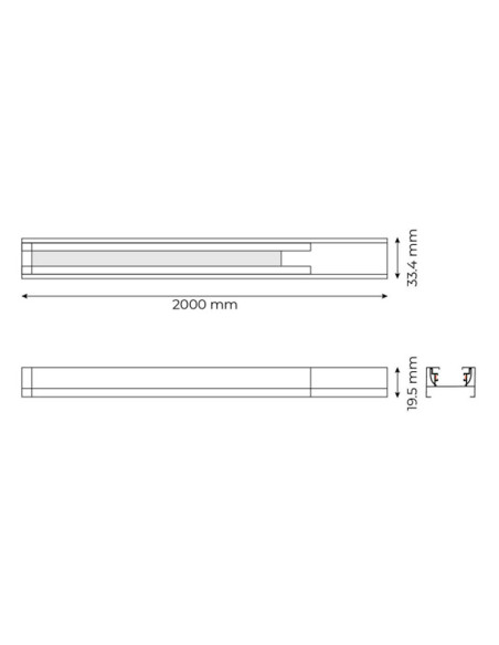 Carril Monofásico Negro x2m