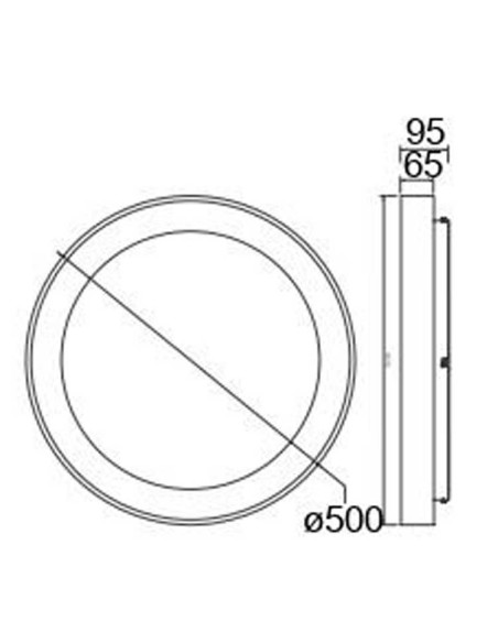 Plafón 50cm 40W CCT Niseko II blanco con mando a distancia