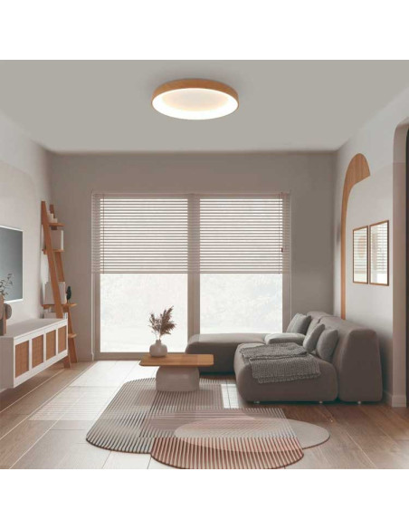Plafón 50cm 40W CCT Niseko II blanco con mando a distancia