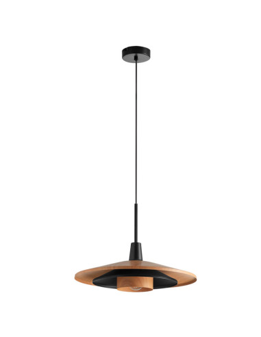 Colgante Level negro y natural 40cm para 1 E27 (no incluida)