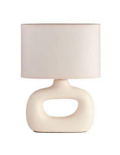 Lámpara de mesa Pubol crema para 1 E27 (no incluida)