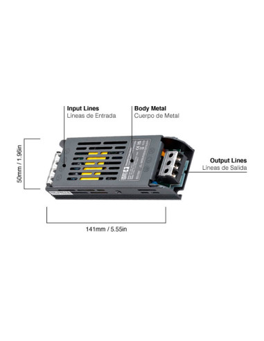 Fuente de Alimentación Switching Pequeña 24V 108W 4,5A Interior