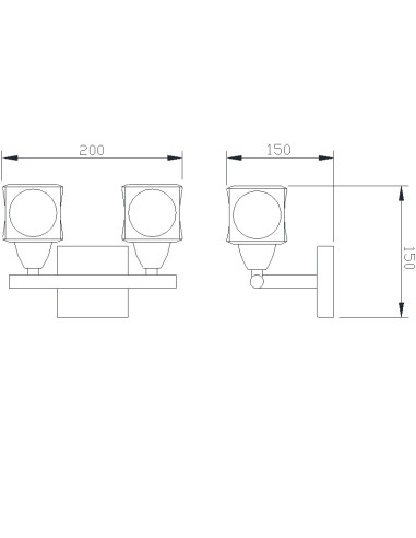 Aplique de Pared CUADRAX Marrón para G9
