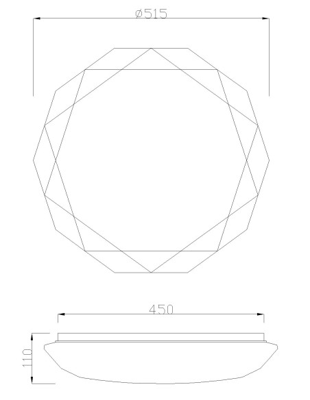 Plafón de techo DIAMANTE II Blanco