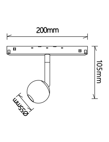 Lámpara de colgar para carril MAGNETO