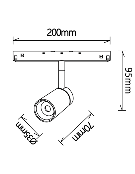 Foco para carril magnético MAGNETO