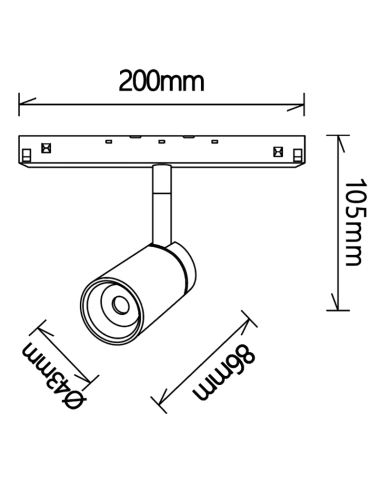 Foco para carril magnético MAGNETO