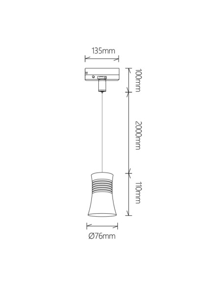 Lámpara de colgar de carril PAGODA
