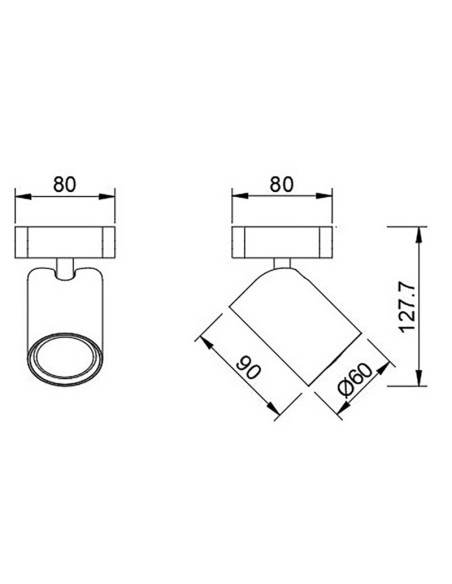 Aplique de Pared SAL para GU10. Con interruptor.
