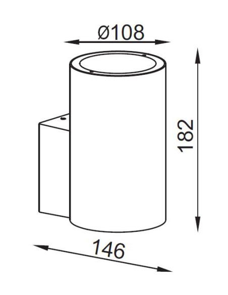 Aplique de Exterior VOLCANO Negro para E27