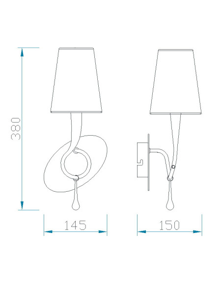 Aplique de Pared PAOLA Oro para E14