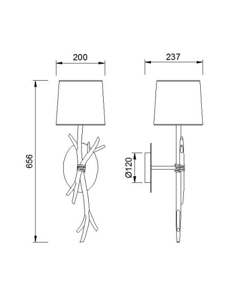 Aplique de Pared SABINA Madera para E27