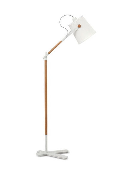 Lámpara de pie NORDICA Blanco y Madera para E27